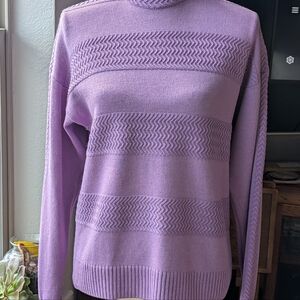 Skene St John Women's Size M Lavender Knit Sweater With Zippered Neck